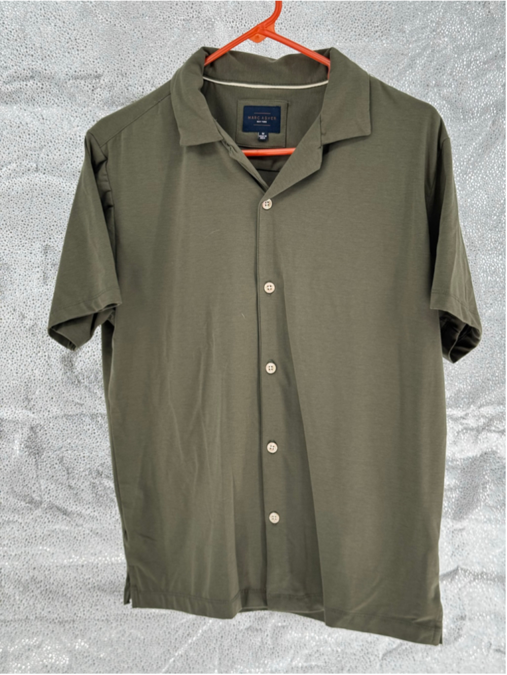 Men's Marc Asher Casual Button Down Shirt Olive Size M